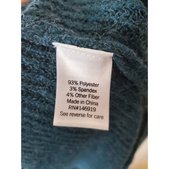 So Knit Tunic Length Dark Teal Sweater, NWT, Large - Picture 6 of 6